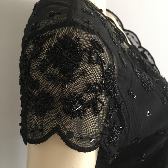 Dana Buchanan black short sleeve beaded shrug - Picture 4 of 8